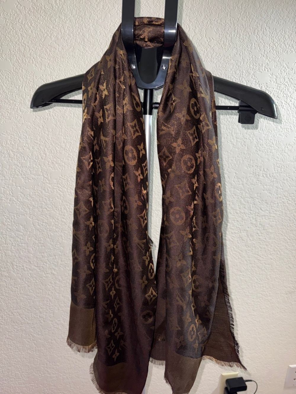 Louis Vuitton Brown Monogram Silk-Blend Scarf